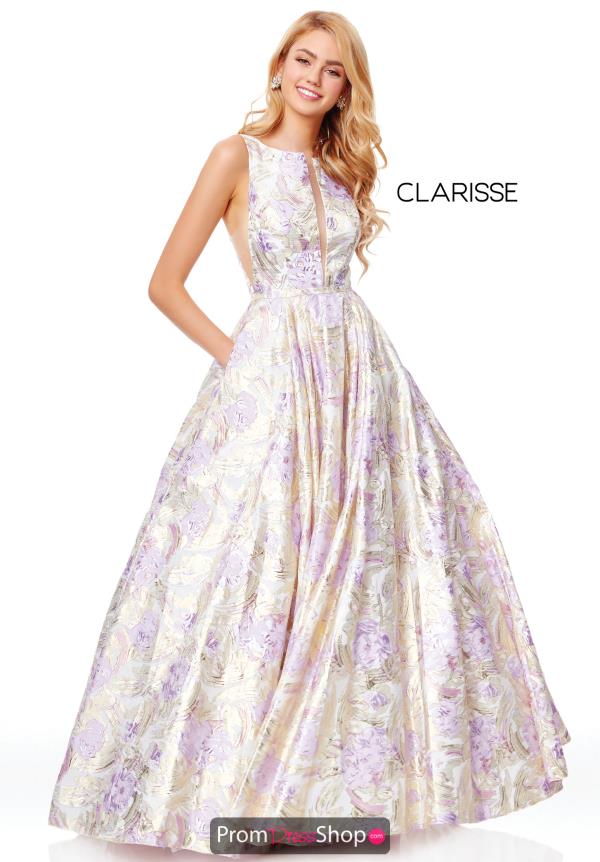 Clarisse High Neckline Brocade Dress 3868
