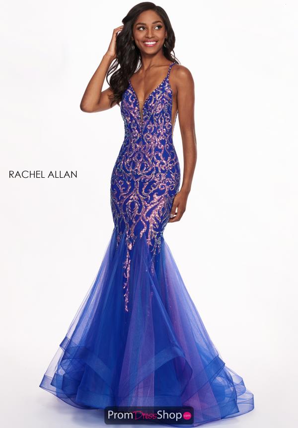 Rachel Allan Beaded Mermaid Dress 6409