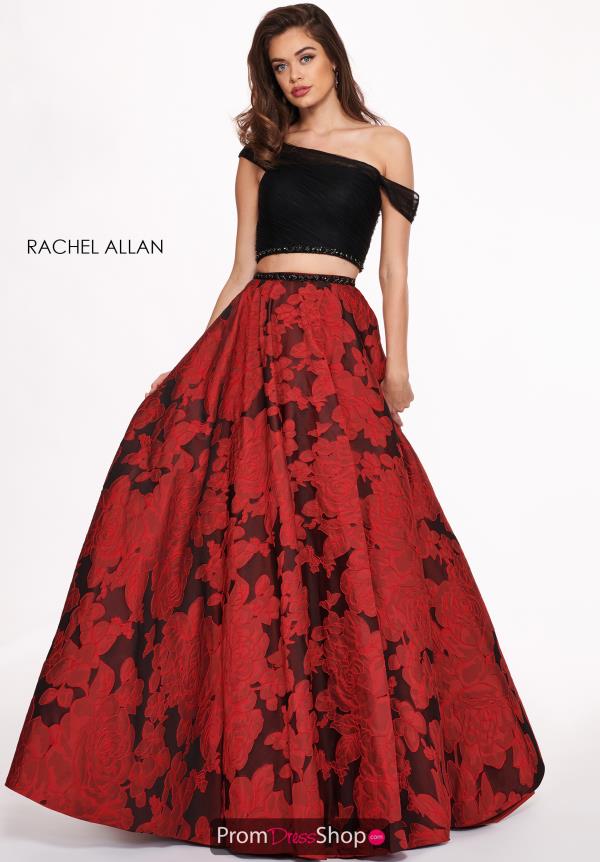Rachel Allan Two Piece Off the Shoulder Floral Print Dress 6473
