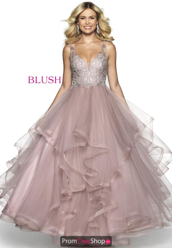 Blush Long Tulle Dress 5719
