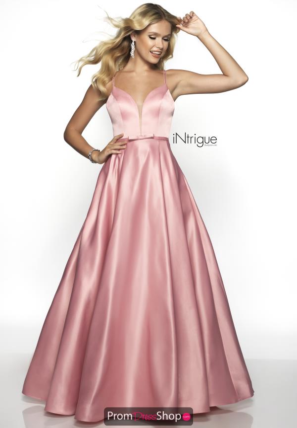 Intrigue by Blush V-Neck Satin Dress 573