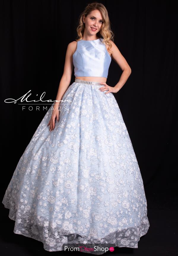Milano Formals Long Blue Dress E2700
