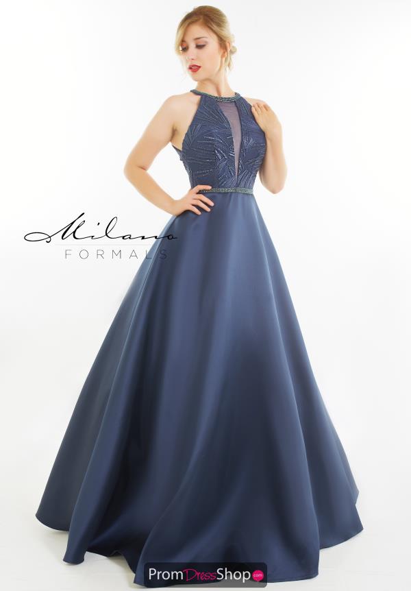 Milano Formals High Neckline A Line Dress E2707