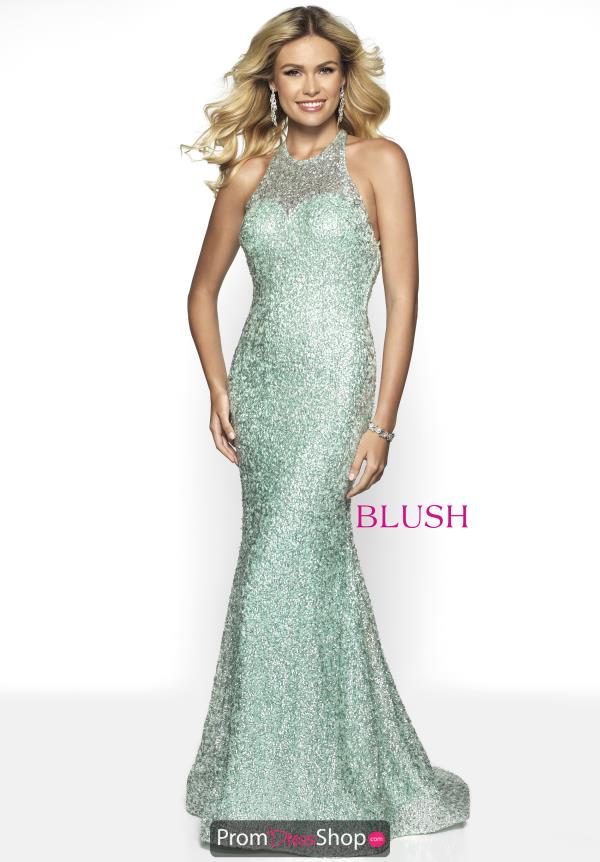Blush High Neckline Fitted Dress 11736
