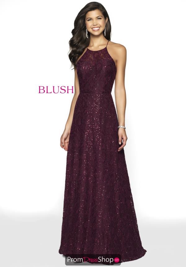 Blush High Neckline Long Dress 11777