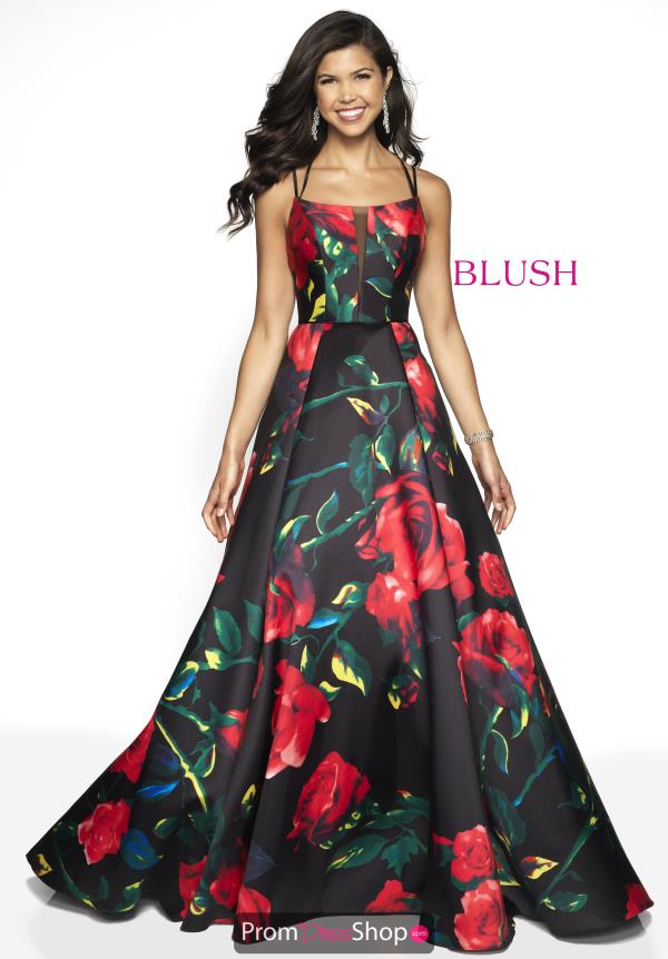 Blush A Line Floral Dress 11785