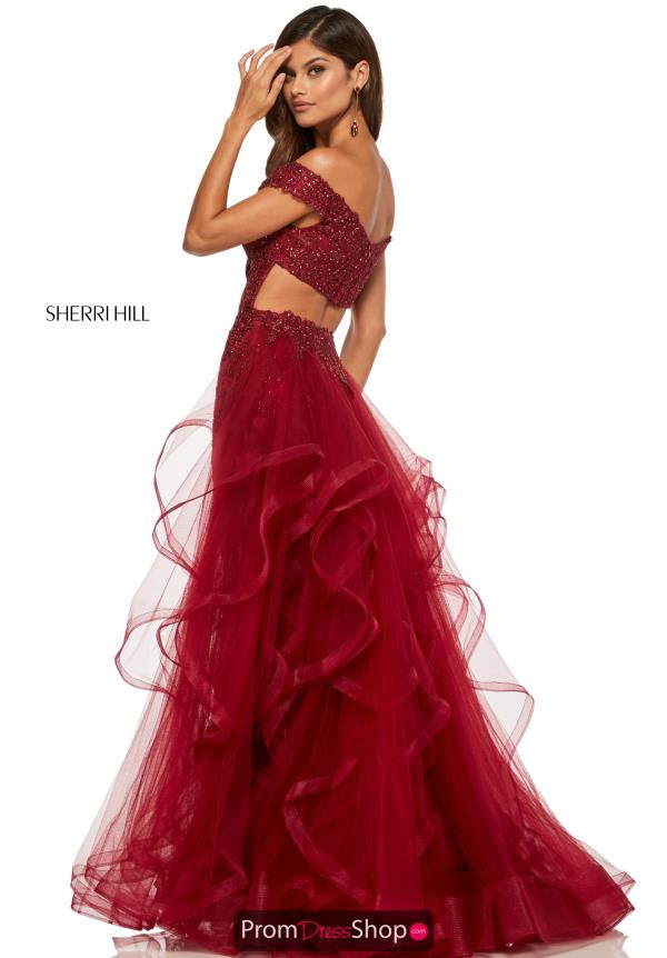 Sherri Hill Off the Shoulder Fitted Dress 52556