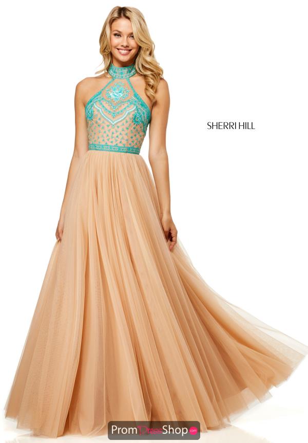Sherri Hill A Line Beaded Dress 52662