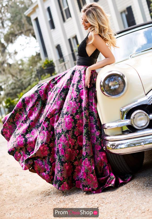 Sherri Hill Long Print Dress 52861