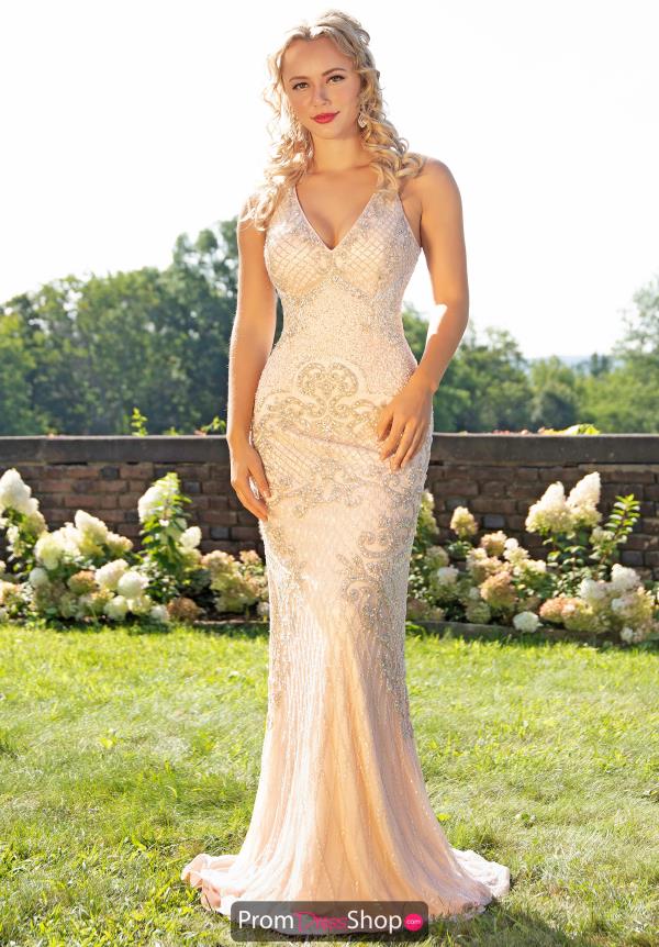 Primavera V- Neckline Fitted Prom Dress 3206