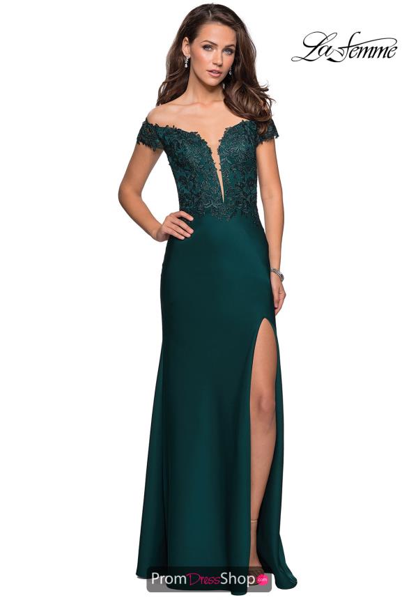 La Femme Off the ShoulderS Fitted Dress 27097