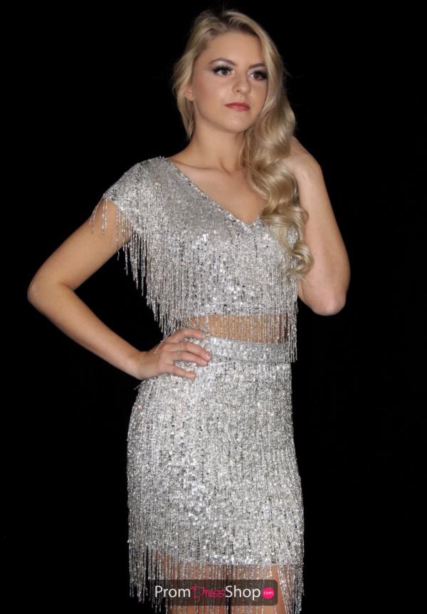 Sherri Hill Short Fitted Fringe Dress 51781