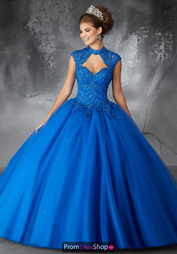 Valencia Quinceanera High Neckline Beaded Gown 60058