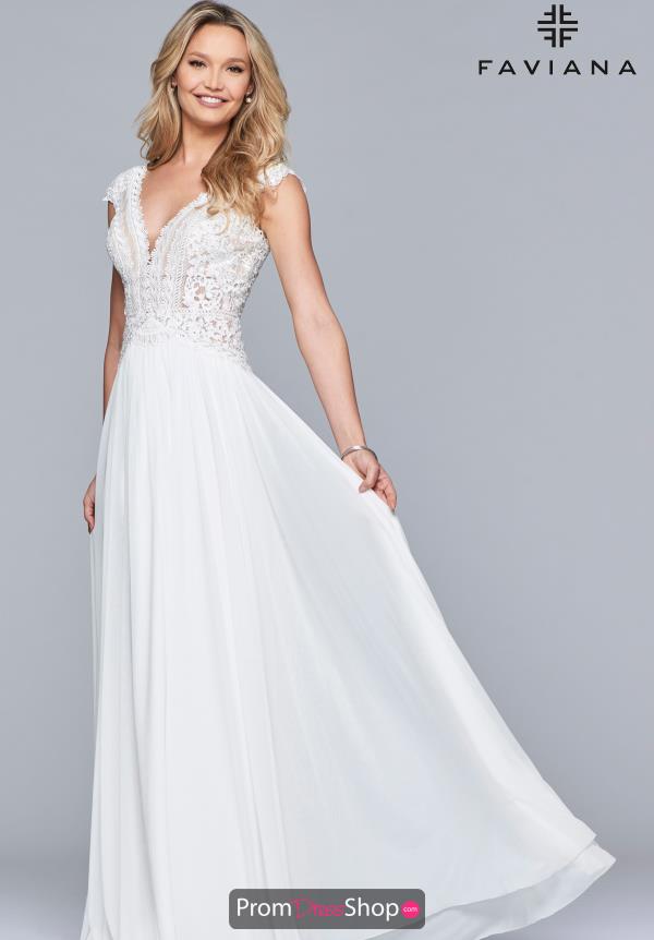 Faviana Cap Sleeved A Line Dress S10178