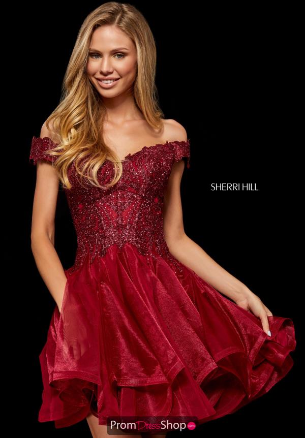 Off The Shoulder Sherri Hill A Line Dress 52239