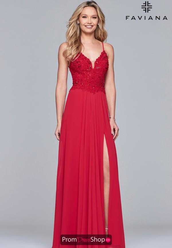 Faviana Applique Beaded Dress 10005