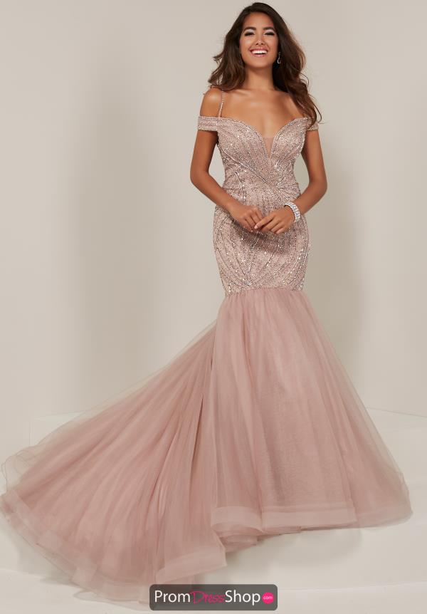 Tiffany Cap Sleeve Long Dress 16363