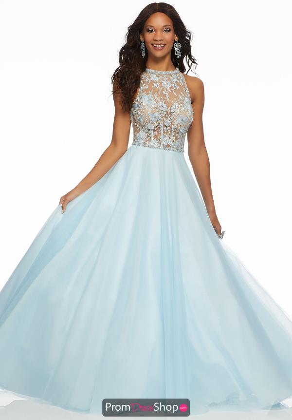 Mori Lee High Neckline Tulle Dress 43018