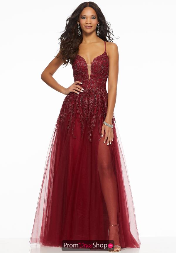 Mori Lee V-Neck Applique Dress 43027
