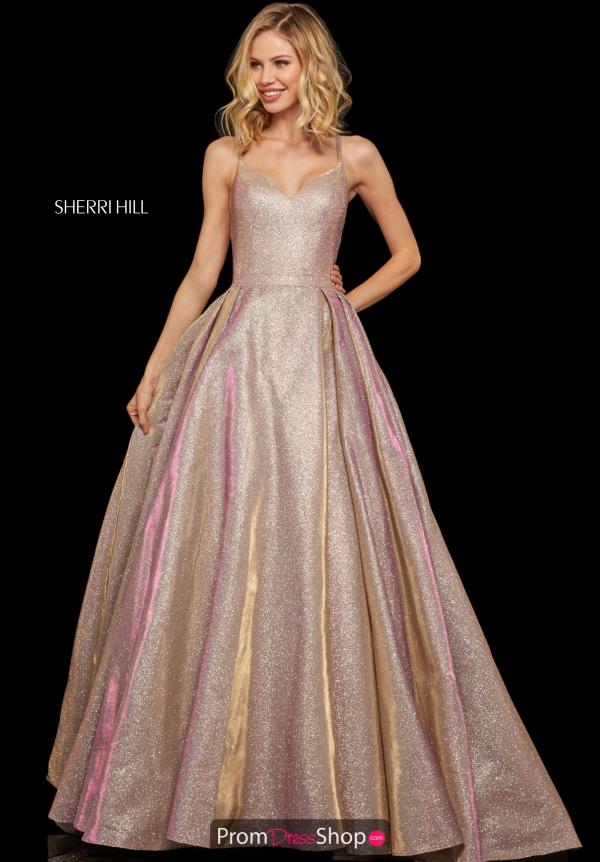 Sherri Hill V- Neckline A Line Dress 52364