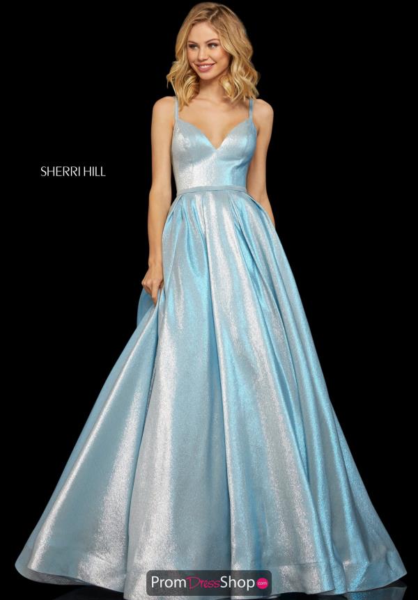 Sherri Hill V- Neckline A Line Dress 52956