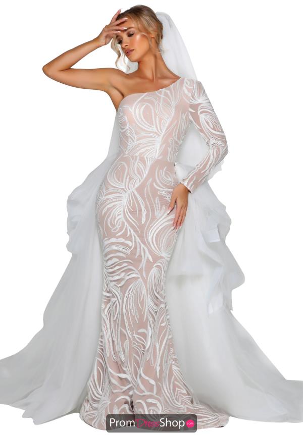 Portia and Scarlett Fitted Long Sleeve Prom Dress PSB6816