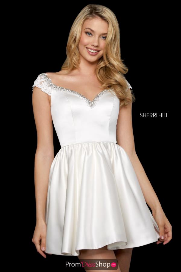 Sherri Hill Short Satin A Line Dress 53260