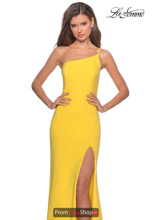 La Femme Long Fitted Dress 28176