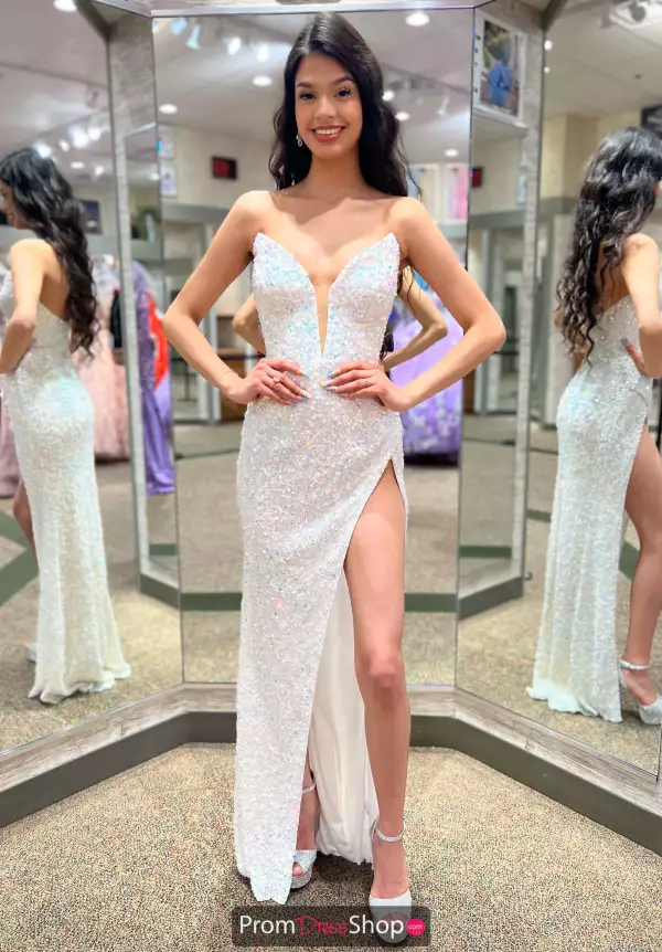 V-Neck Beaded Fitted Dress 55431