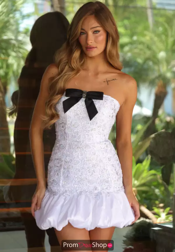 Strapless Satin Bow Dress 26380