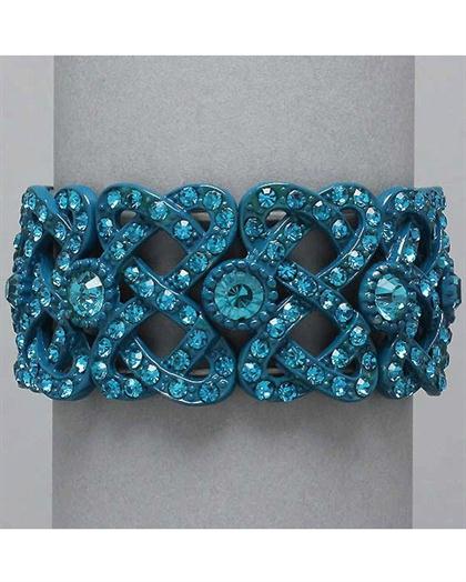 Turquoise Rhinestone Heart Shape Bracelet