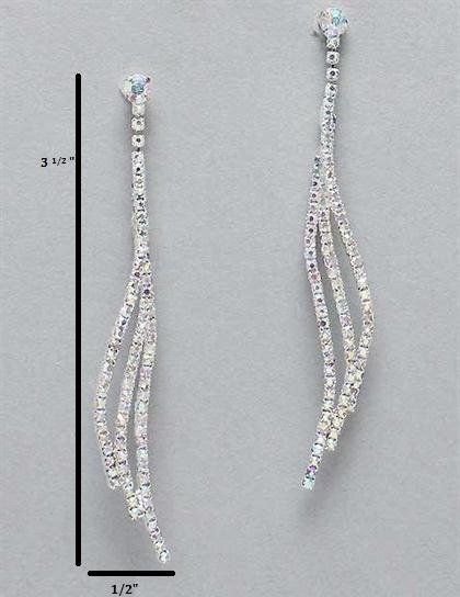 Sparkling Silver Iridescent Drop Earrings