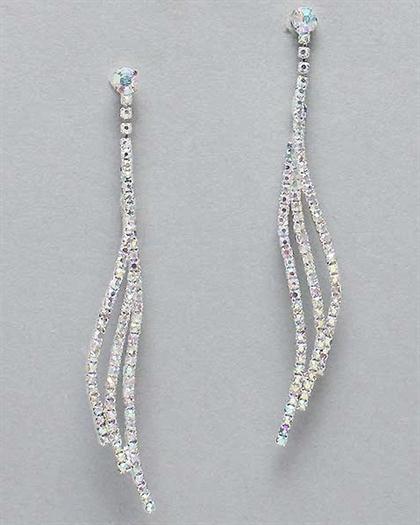 Sparkling Silver Iridescent Drop Earrings