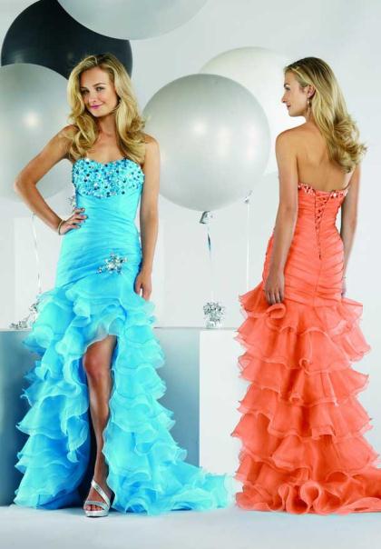 2012 Ruffled Liz Fields Prom Dress 80048