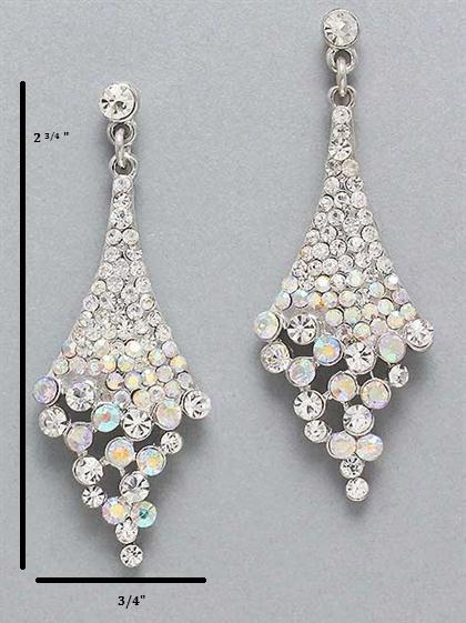 Waterfall Silver Rhinestone Earrings