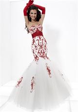 2012 Tiffany Prom Dresses 16669.  Available in Ivory/Black, Ivory/Red, Ivory/Turquoise