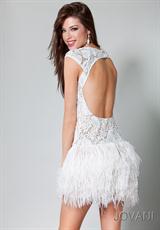 Jovani Cocktail 171924.  Available in Black/Nude, White/Nude