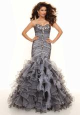 Mori Lee 93010.  Available in Black/White, Pink Swirl