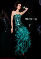 2012 Sherri Hill Prom Dresses 2835.  Available in Black/Multi, Blue, Fuchsia, Green