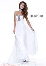 2012 Sherri Hill Prom Dresses 2845.  Available in Lt Blue/Multi, Lt Pink/Multi, Orange/Ab, White/Multi
