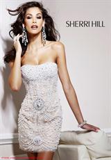 2012 Sherri Hill Prom Dresses 2876.  Available in Aqua/Nude, Ivory/Nude