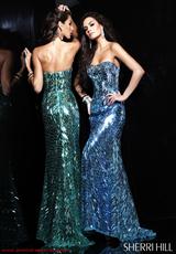 2012 Sherri Hill Prom Dresses 2907.  Available in Aqua, Black/Dark Purple, Fuchsia, Green, Lilac, Silver