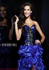Sherri Hill 2920.  Available in Black/Multi, Fuchsia, Gold, Green, Purple, Red, Royal