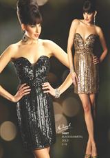 2012 MacDuggal Prom Dresses 3466T.  Available in Black/Gunmetal, Gold