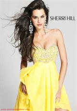 2012 Sherri Hill Prom Dresses 3834.  Available in Aqua, Black, Coral, Dark Purple, Fuchsia, Green, Lilac, Orange, Red, Turquoise, Yellow