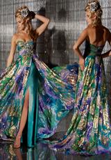 2012 MacDuggal Prom Dresses 50017M.  Available in Peacock/Gold