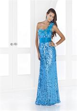 2012 Feathered One Shoulder Blush Dress 9345