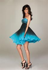 2012 Evenings By Allure Prom Dresses A470.  Available in Turquoise/Black, White/Black