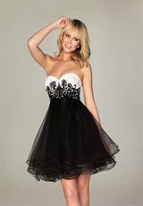 2012 Evenings By Allure Prom Dresses A473.  Available in White/Black/Black, White/Black/White
