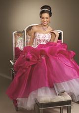 2012 Vizcaya Quinceanera Dresses 87095.  Available in Ivory/Navy, Ivory/Passion Pink, Ivory/Pink